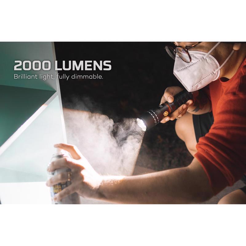 NEBO Slyde King 2000 lm Gray LED Flashlight 18650 Battery