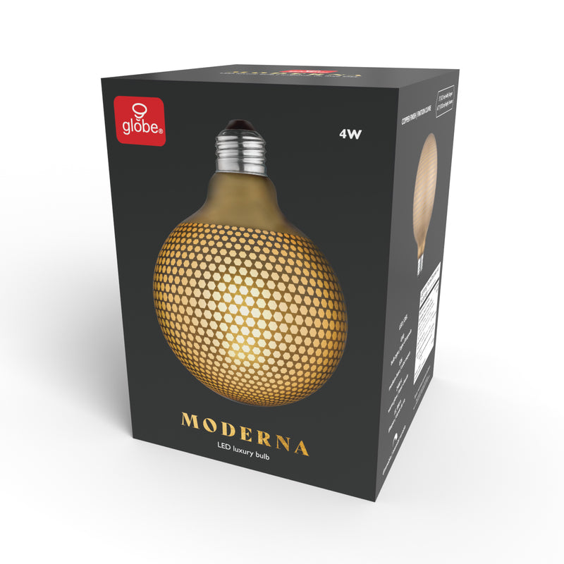 Globe Electric Moderna G40 E26 (Medium) Filament LED Bulb Amber Soft White 40 Watt Equivalence 1 pk