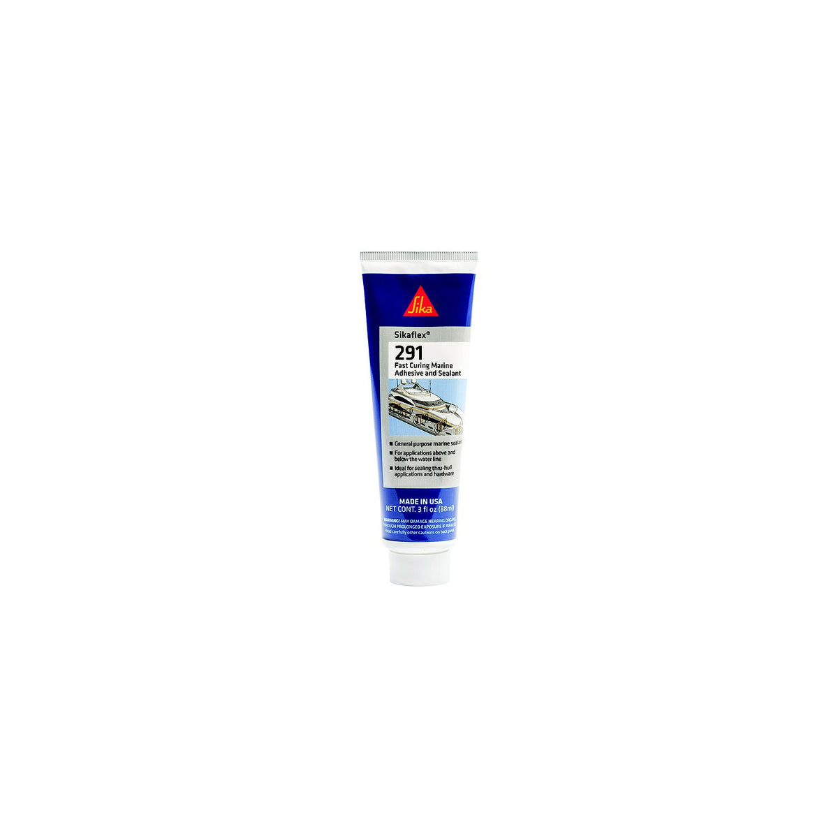 Sikaflex 610568 291 Marine Polyurethane Adhesive / Sealant, White, 3 oz. Tube