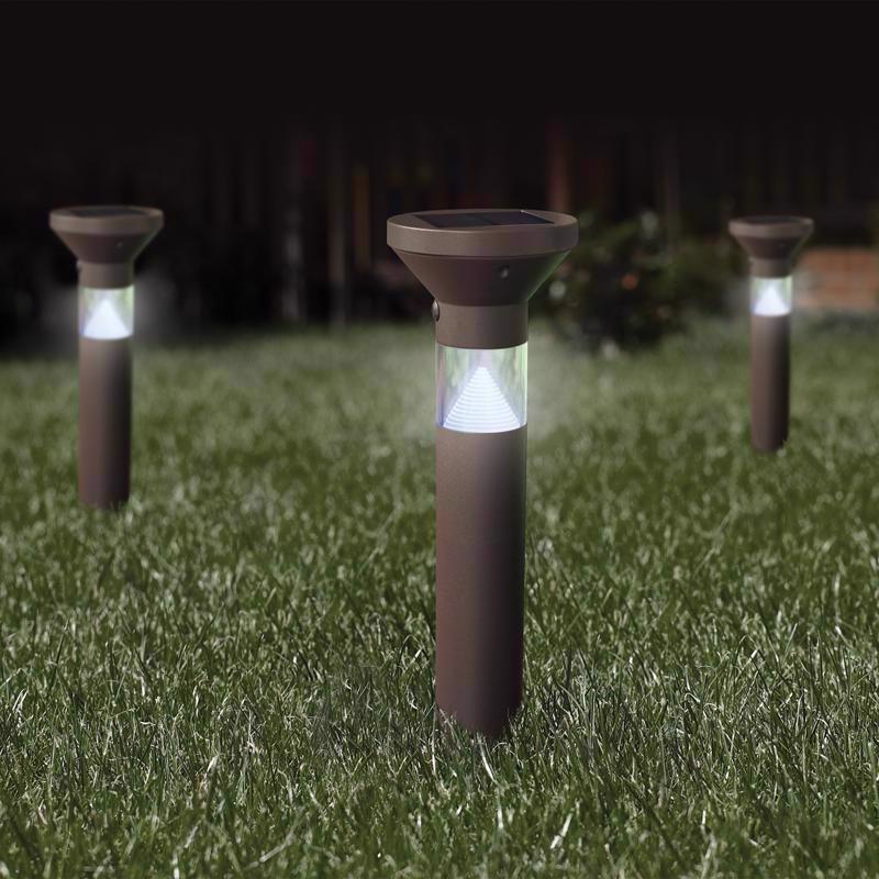 Feit OneSync Oil Rubbed Bronze Solar Powered 40 W LED Bollard Light 1 pk