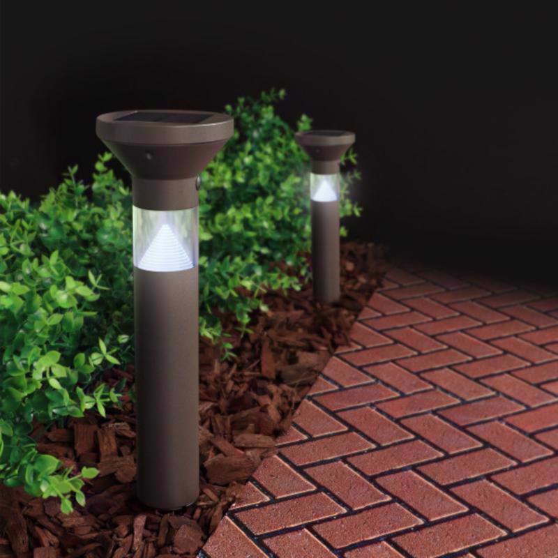 Feit OneSync Oil Rubbed Bronze Solar Powered 40 W LED Bollard Light 1 pk