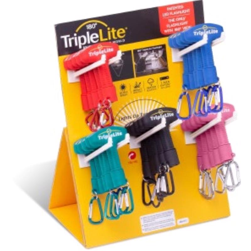 TripleLite 50 lm Assorted LED Flashlight With Key Ring AAA Battery, Pack of 25