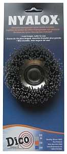Dico Nyalox 7200004 Cup Brush, 3 in Dia, 5/8-11 Arbor/Shank, Female Threaded Bristle, Nylon Bristle