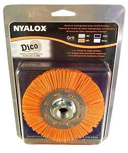 Dico 7200077 Wheel Brush, 4-1/2 in Dia, Nyalox Bristle, 5/8-11 Arbor/Shank