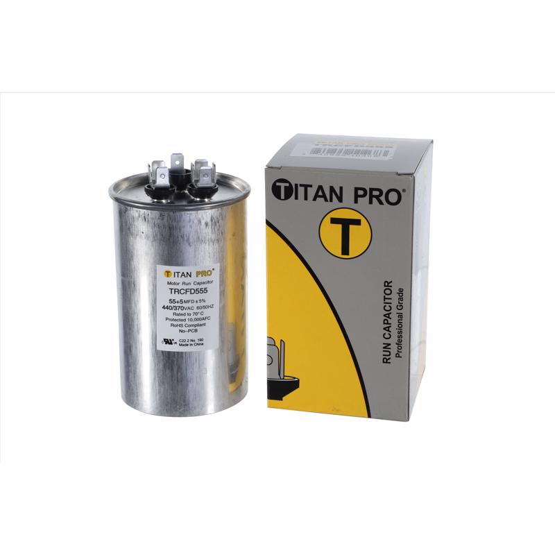 Titan Pro 55+5 MFD 440 V Round Run Capacitor