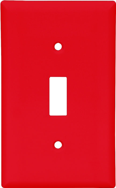 Eaton Wiring Devices 5134RD-BOX Wallplate, 4-1/2 in L, 2-3/4 in W, 1-Gang, Nylon, Red, High-Gloss, Pack of 15