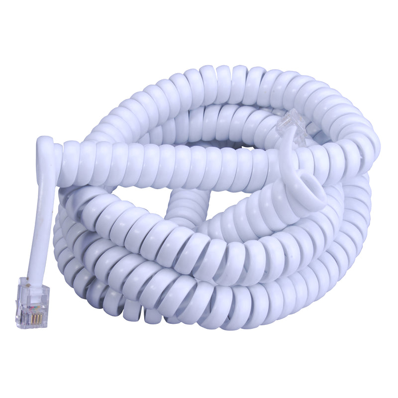 Monster Just Hook It Up 25 ft. L White Telephone Handset Coil Cord