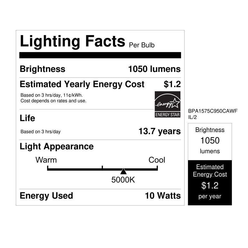 Feit White A15 E12 (Candelabra) Filament LED Bulb Daylight 75 Watt Equivalence 2 pk