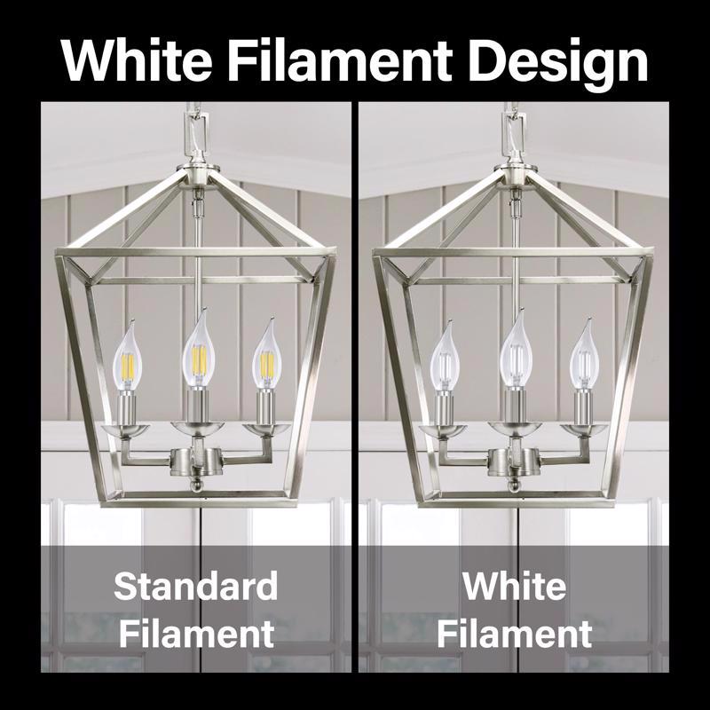 Feit White BA10 E12 (Candelabra) Filament LED Bulb Daylight 40 Watt Equivalence 2 pk