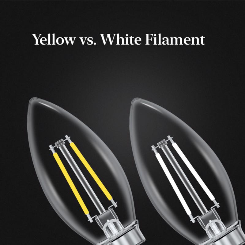 Feit White B10 E26 (Medium) Filament LED Bulb Soft White 60 Watt Equivalence 2 pk