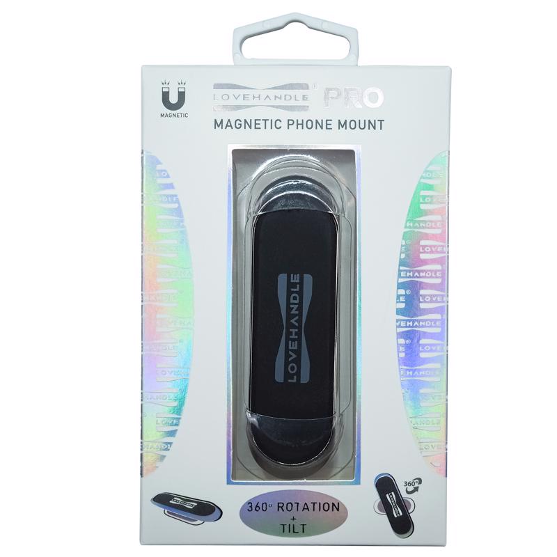 LoveHandle Black/Silver Magnetic Cell Phone Car Mount For All Mobile Devices, Pack of 4