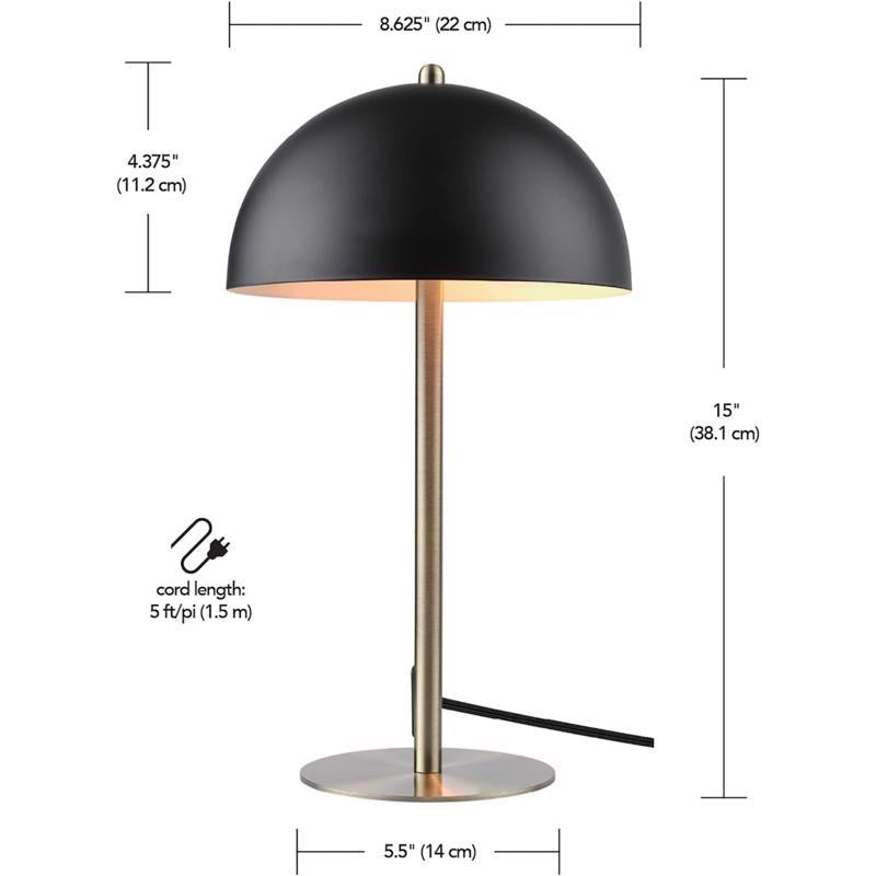 Globe Electric Luna 15 in. Matte Black Desk Lamp, Pack of 2