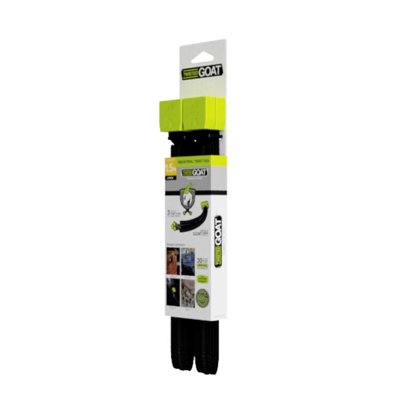 Twisted Goat 18 in. L Black Twist Ties 2 pk