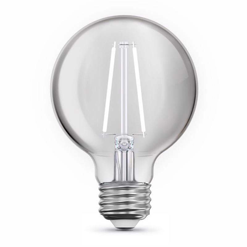 Feit White G25 E26 (Medium) Filament LED Bulb Soft White 60 Watt Equivalence 3 pk