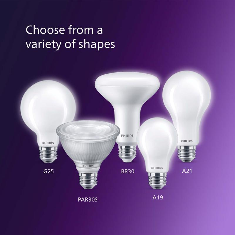 Philips A21 E26 (Medium) LED Bulb Soft White 75 Watt Equivalence 2 pk