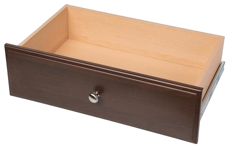 Easy Track RD08-T Series Drawer, 24 in W, 8 in H, 14 in D, Wood, Truffle