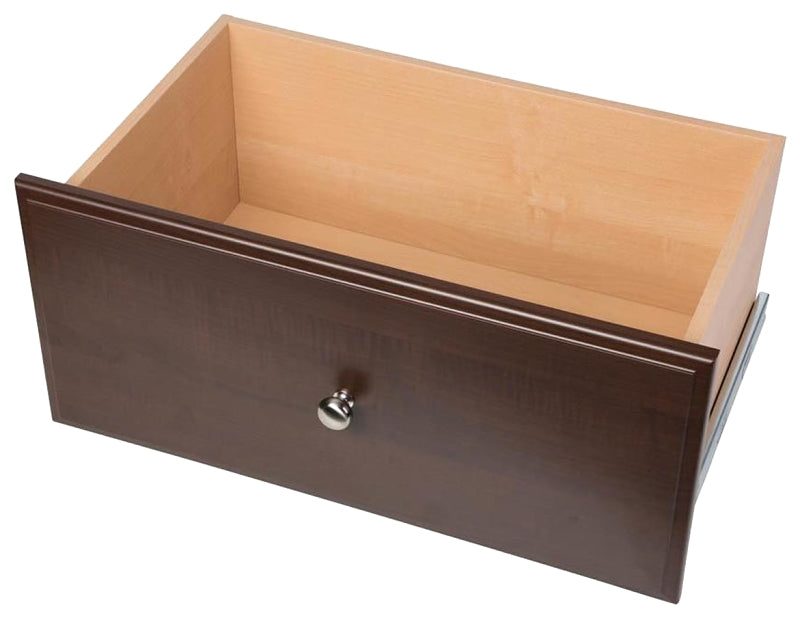 Easy Track RD12-T Series Drawer, 24 in W, 12 in H, 14 in D, Wood, Truffle