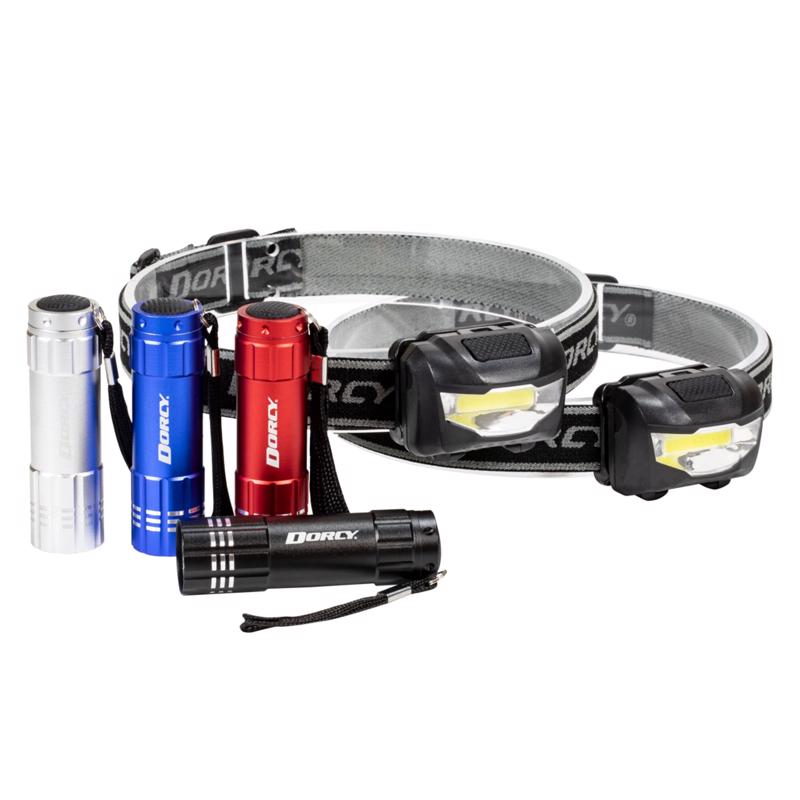 Dorcy Active 100 lm Assorted LED Rechargeable Flashlight/Headlight Combo Pack AAA Battery, Pack of 4