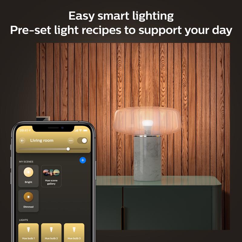 Philips HUE A19 E26 (Medium) Smart-Enabled LED Bulb Starter Kit Cool White 75 Watt Equivalence 2 pk