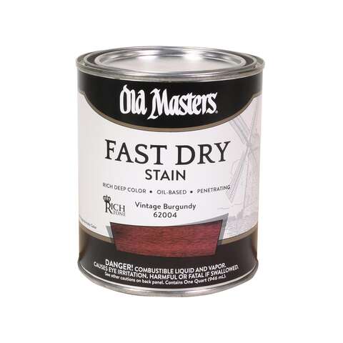 Old Masters Professional Semi-Transparent Satin Vintage Burgundy Oil-Based Alkyd Fast Dry Wood Stain, Pack of 4
