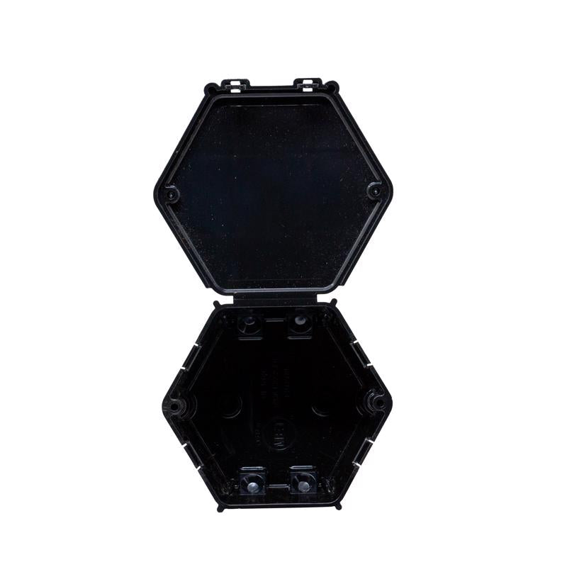 Rack-A-Tiers Open Splice Old Work 25.8 cu in Octagon Plastic 4 gang Junction Box Black