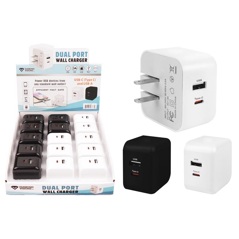 Diamond Visions 2 Port USB Wall Charger 1 pk, Pack of 15