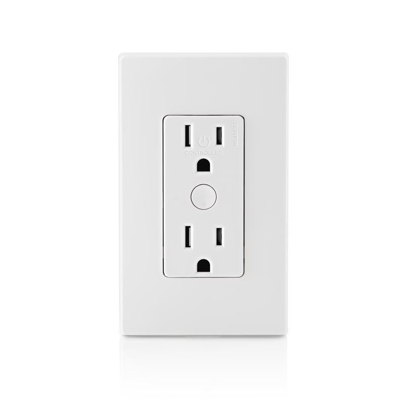 Leviton Decora Smart 15 amps 120 V Duplex White Tamper Resistant Outlet 5-15R 1 pk, Pack of 2