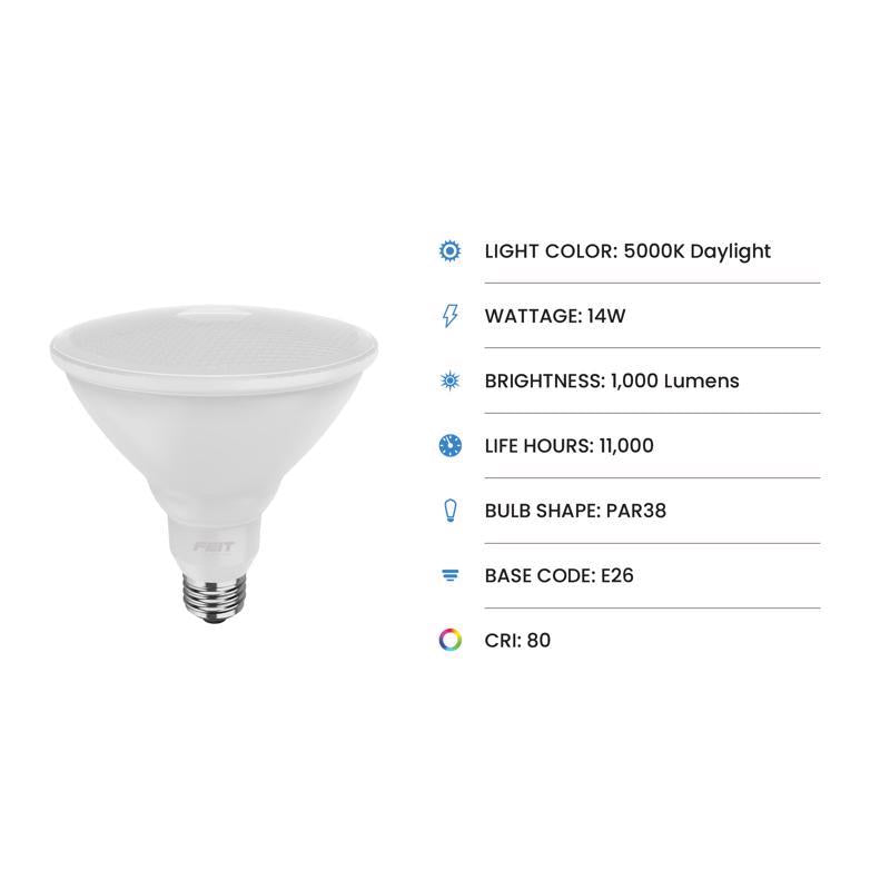 Feit PAR38 E26 (Medium) LED Bulb Daylight 90 Watt Equivalence 2 pk