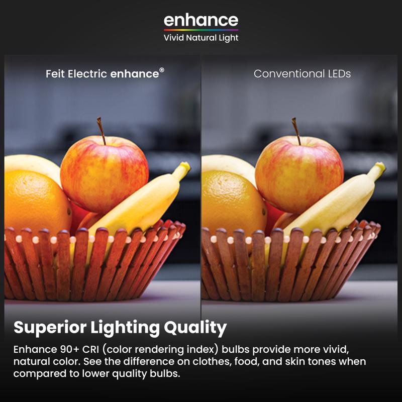 Feit A21 E26 (Medium) LED Bulb Adjustable White 100 Watt Equivalence 4 pk