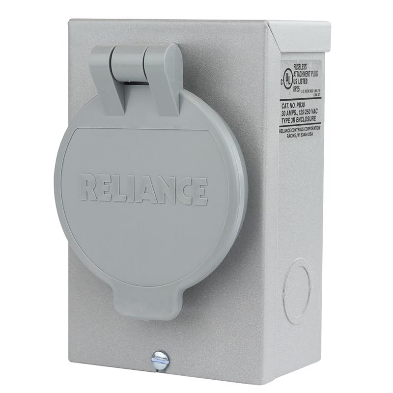 Reliance Controls PB Series 50 amps 120/240 V 1 space 1 circuits Surface Mount Power Inlet Box