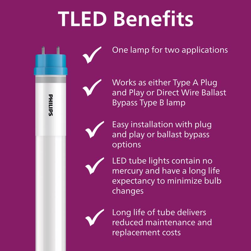 Philips LED Multi-CCT 36 in. G13 T8 Linear 25 Watt Equivalence 1 pk, Pack of 10