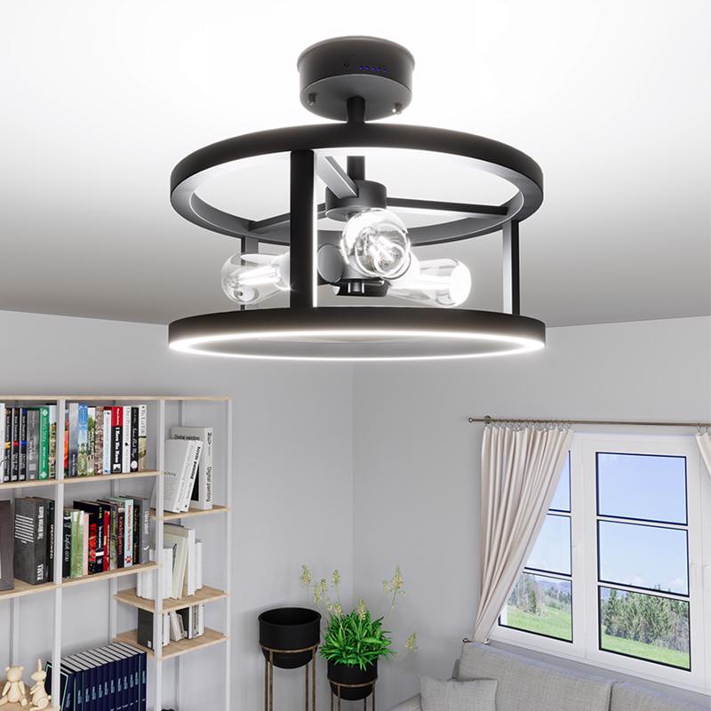 Feit 54 in. H X 15 in. W X 15 in. L Matte Black LED Ceiling Light Fixture