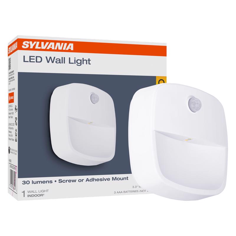 Sylvania Motion-Sensing Battery Powered LED White Security Wall Light