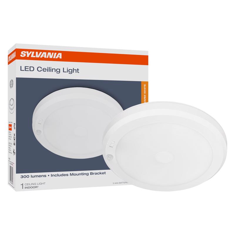 Sylvania Motion-Sensing Battery Powered LED White Ceiling Light