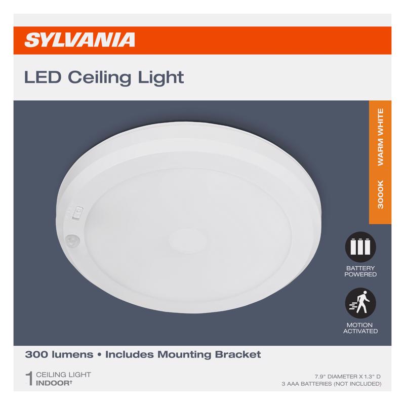 Sylvania Motion-Sensing Battery Powered LED White Ceiling Light