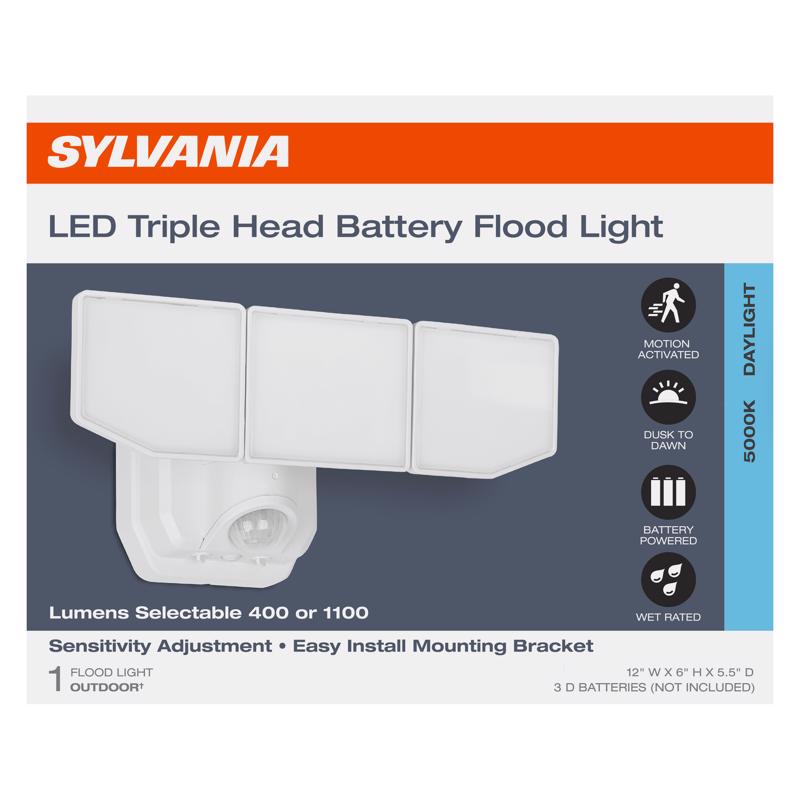 Sylvania Motion-Sensing Battery Powered LED White Security Light
