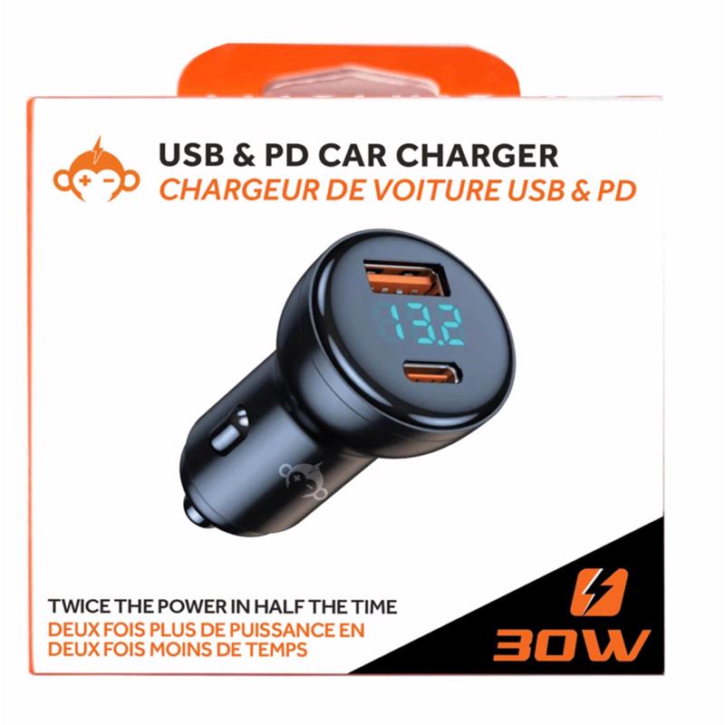 MonkeyZ 2 Port USB A/C Car Charger, Pack of 12
