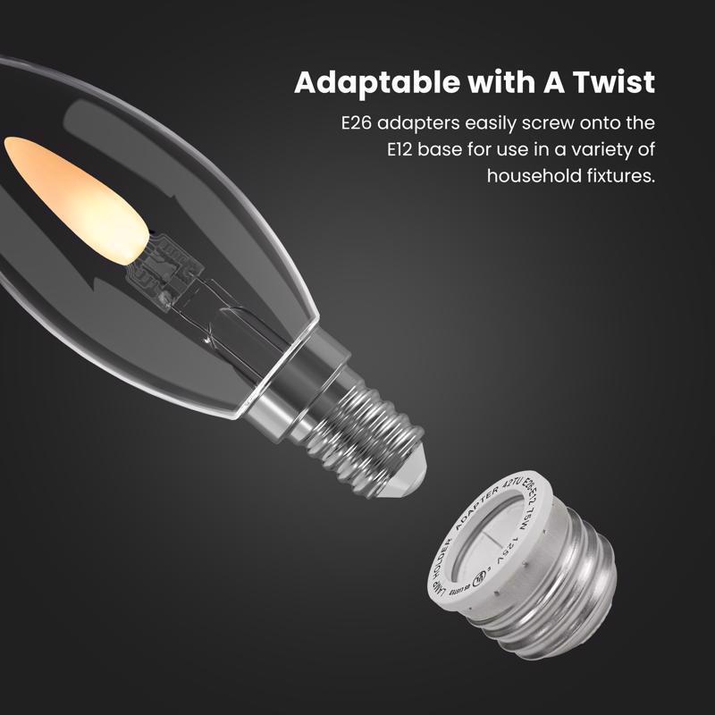 Feit B10 E12 (Candelabra) Filament LED Bulb Clear 2 Watt Equivalence 2 pk