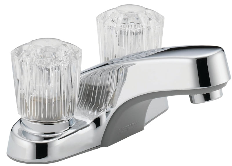 Peerless P240LF Series Bathroom Faucet, Standard Spout, Chrome Plated, 1 in Plate Size, 4 in, 1.2 gpm, 2-Faucet Handle