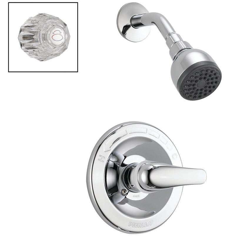 Peerless P188710 Shower Faucet, 1.75 gpm, Brass, Chrome-Plated, Lever Handle, 1-Handle, ADA Compliant