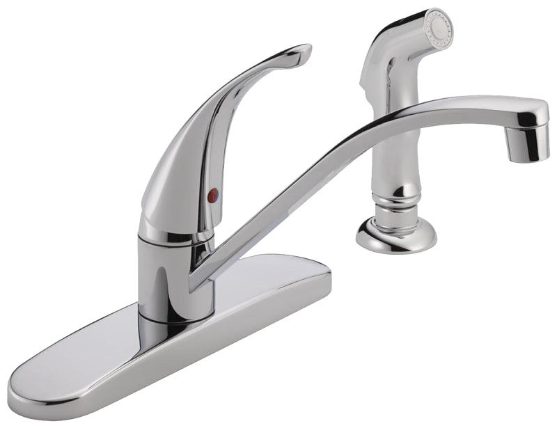 Delta Peerless Tunbridge Series P188500LF Kitchen Faucet with Side Sprayer, 1.8 gpm, 1-Faucet Handle, Chrome-Plated