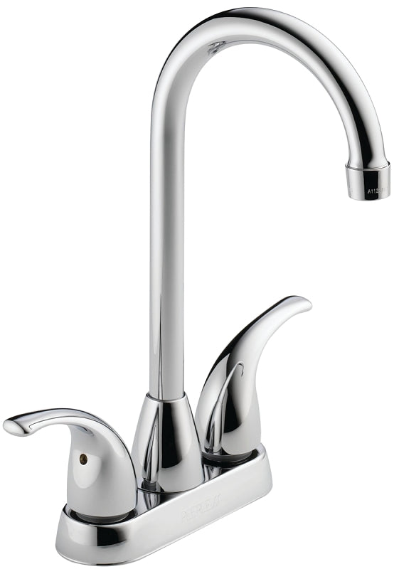 Delta Peerless Tunbridge Series P288LF Bar and Prep Faucet, 1.8 gpm, 2-Faucet Handle, Brass, Chrome Plated