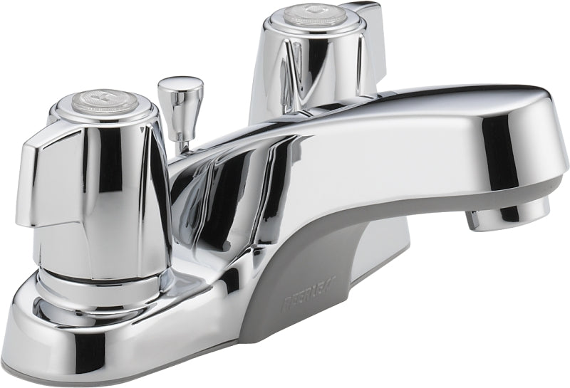 Peerless P246LF Bathroom Faucet, 1.2 gpm, 2-Faucet Handle, 3-Faucet Hole, Brass, Chrome-Plated, 4 in Faucet Centers