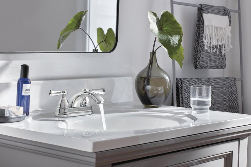 Peerless Elmhurst Series P2465LF Centerset Bath Faucet, 1 gpm, 2-Faucet Handle, 3-Faucet Hole, Chrome Plated