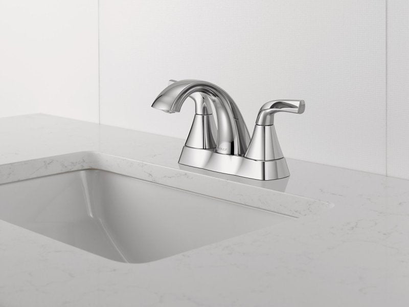 Peerless Parkwood Series P2535LF Centerset Lavatory Faucet, 1 gpm, 2-Faucet Handle, 3-Faucet Hole, Zinc, Chrome
