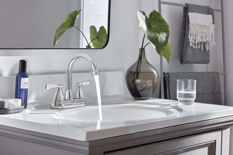 Peerless Elmhurst Series P2665LF Centerset Bathroom Faucet, 1 gpm, 2-Faucet Handle, 3-Faucet Hole, Zinc, Chrome