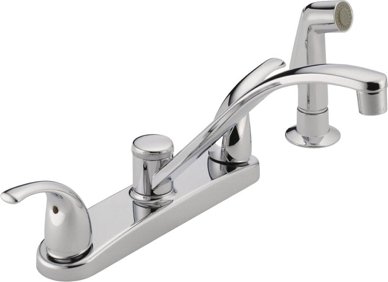 Peerless Tunbridge Series P299508LF Two-Handle Kitchen Faucet, 1.8 gpm, 2-Faucet Handle, 4-Faucet Hole, Chrome Plated