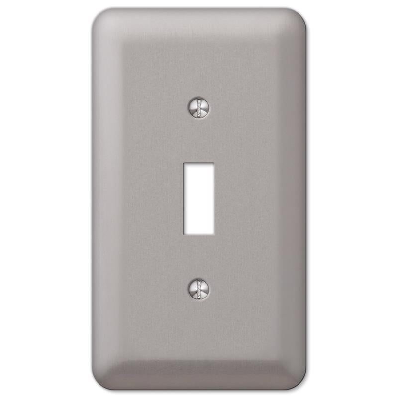 Amerelle Devon Brushed Nickel 1 gang Steel Toggle Wall Plate 1 pk, Pack of 6