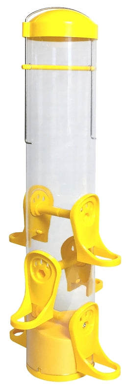 Stokes Select 38224 Thistle Bird Feeder, 15 in H, 1.1 qt, Plastic, Clear Yellow, Hanging