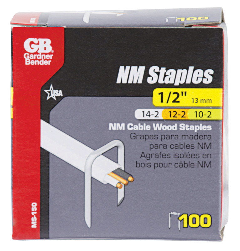 Gardner Bender 1/2 in. W Metal Cable Staple 100 pk, Pack of 10